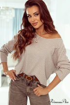 Shoulder Round Ribbed Neck Arm Long Drop Shirt image 3