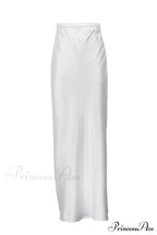 Side Skirt with High Full-Length and White Slit Waist image 4