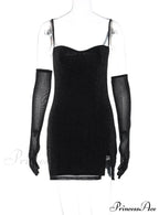 Silk Suspender Tight Dress in Bright Color image 4
