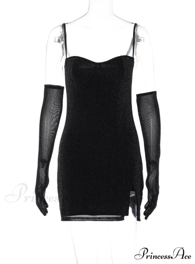 Silk Suspender Tight Dress in Bright Color image 4