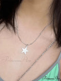 Silver Rhinestone Graceful Drop Decor Necklace image 1