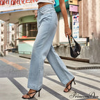Simple New Loose Comfortable Fashion Slimming Light Blue Baggy Denim Jean image 5