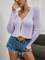 Simple Sexy Button-Up Autumn Winter Knitted Cardigan image 2