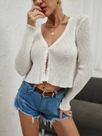 Simple Sexy Button-Up Autumn Winter Knitted Cardigan image 8