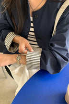 Simple Striped Sleeve Patchwork Casual Jacket image 9
