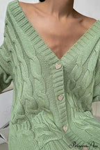 Single-breasted Knit Cable Cardigan image 4