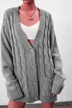 Single-breasted Knit Cable Cardigan image 7