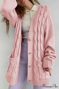 Single-breasted Knit Cable Cardigan image 1