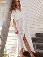 Single Breasted Lace Up Bikini Cover Up image 3