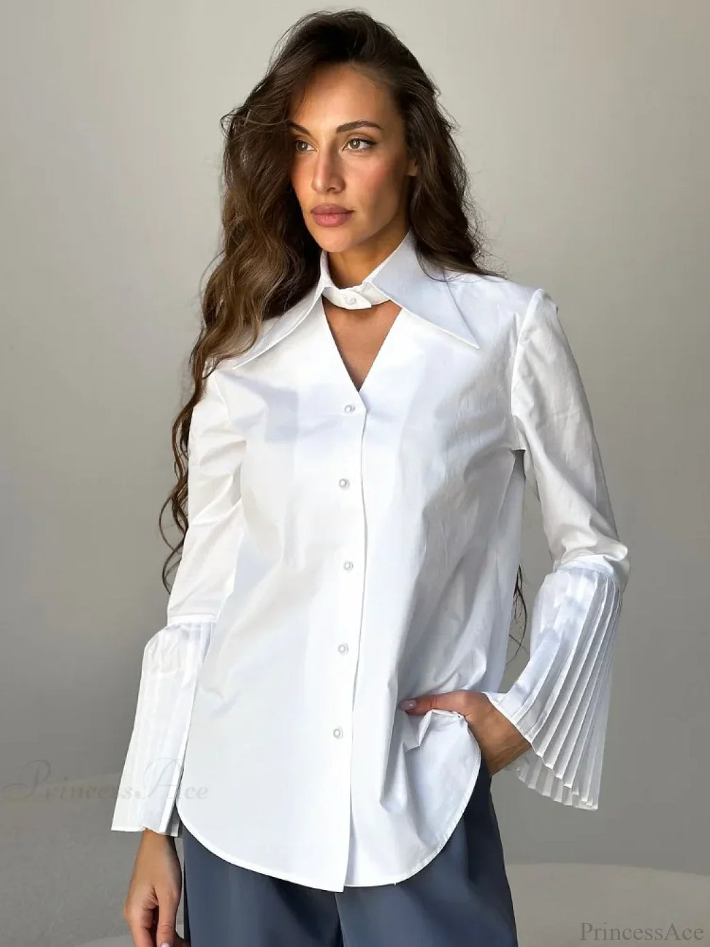 Single Breasted Ruffles Full Sleeve Blouse image 5