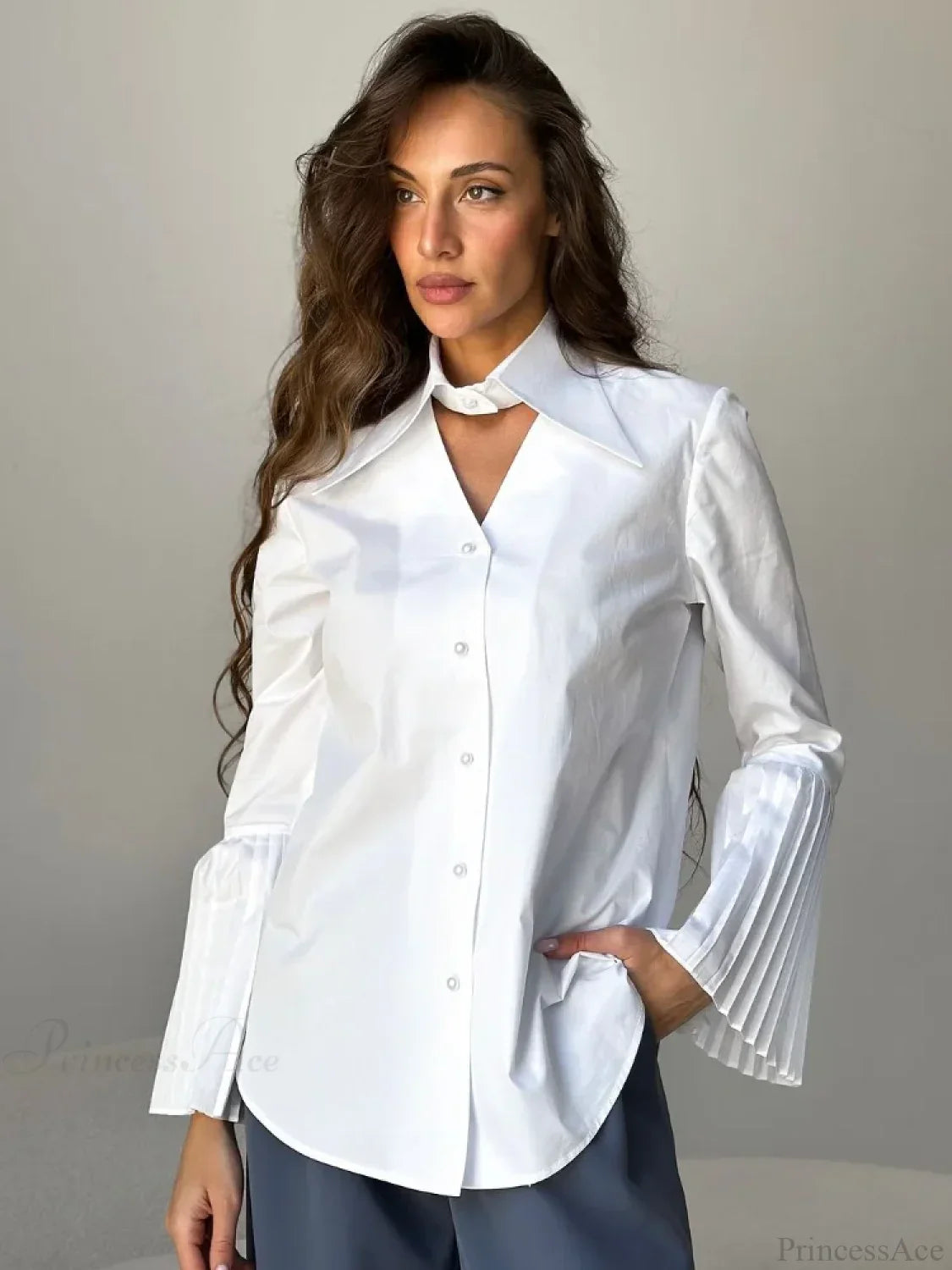 Single Breasted Ruffles Full Sleeve Blouse image 5