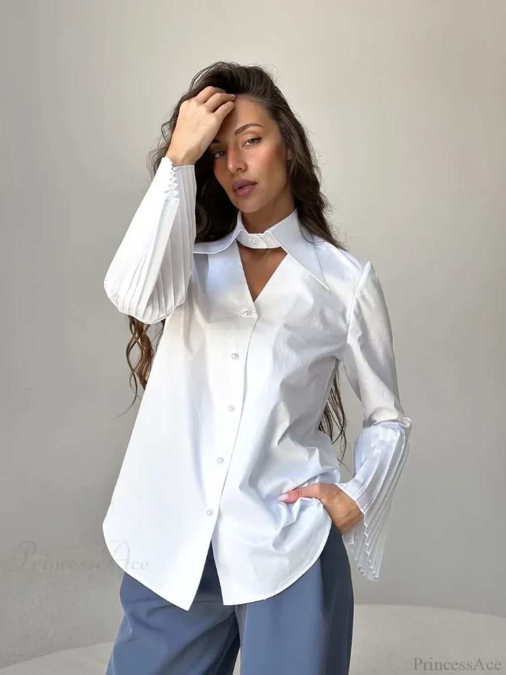 Single Breasted Ruffles Full Sleeve Blouse image 1