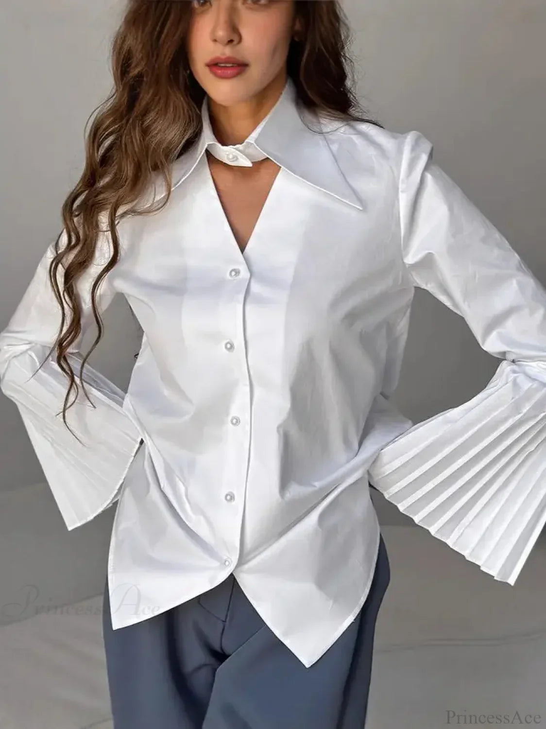 Single Breasted Ruffles Full Sleeve Blouse image 7