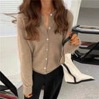 Single Breasted Solid Round Neck Knitted Cardigan image 11