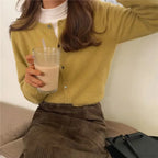 Single Breasted Solid Round Neck Knitted Cardigan image 12
