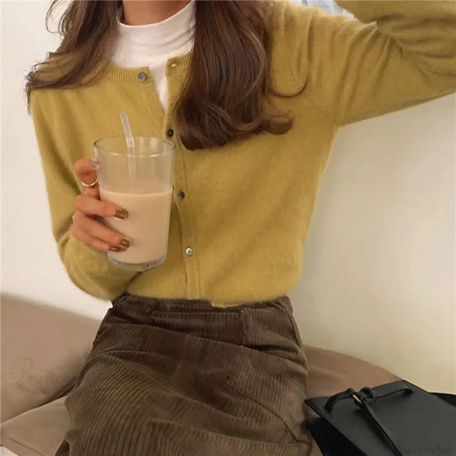 Single Breasted Solid Round Neck Knitted Cardigan image 12
