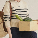 Single-breasted Striped Knit Cardigan image 4