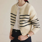 Single-breasted Striped Knit Cardigan image 8