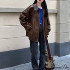 Single Breasted Washing Denim Cardigan Pockets Stretch Pearls Slim Fit Jacket image 6