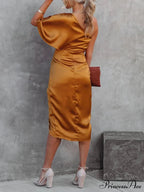 Single Sleeve Stylish Irregular Evening Dress image 8