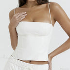 Skinny Corset Spaghetti Strap Crop Top image 4