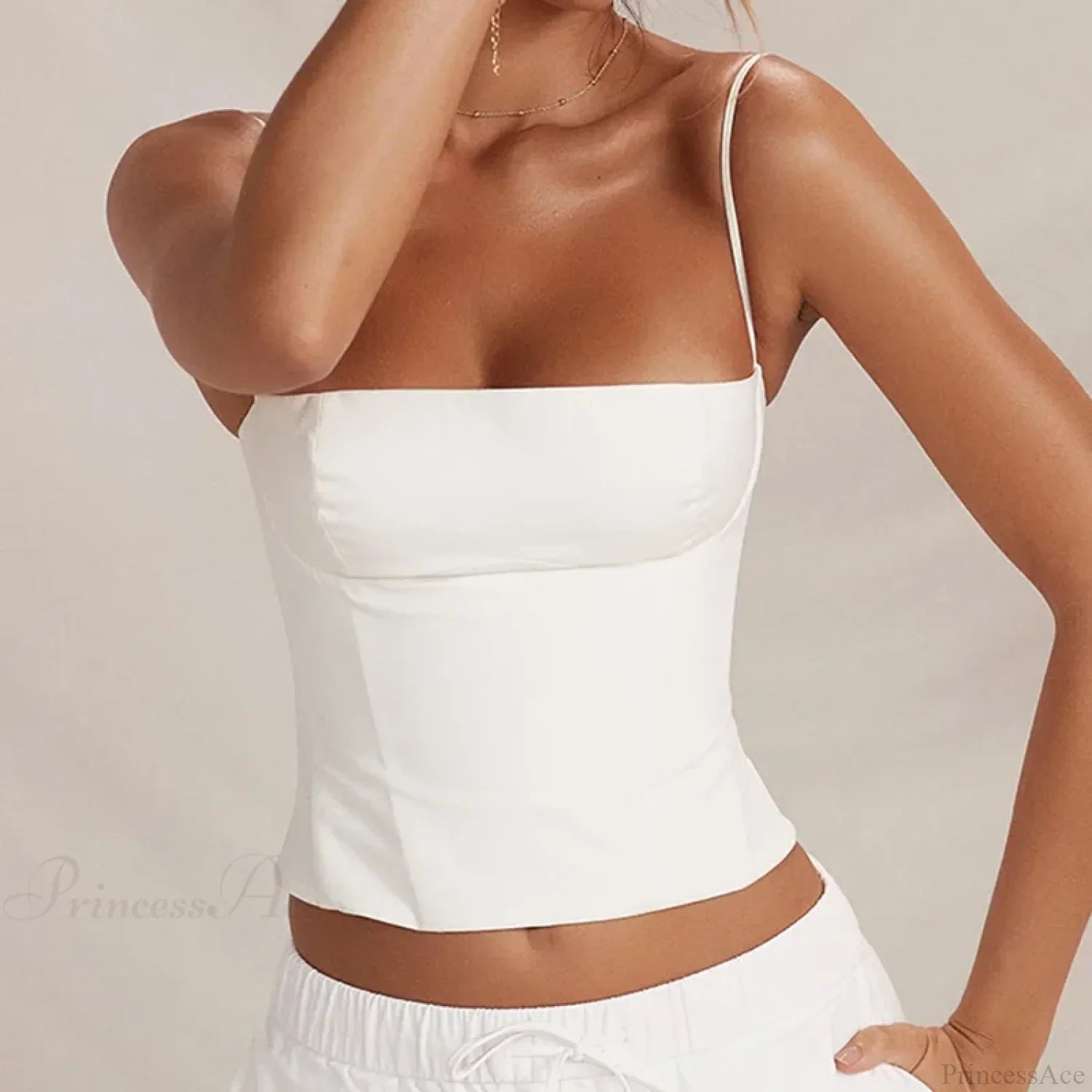 Skinny Corset Spaghetti Strap Crop Top image 3
