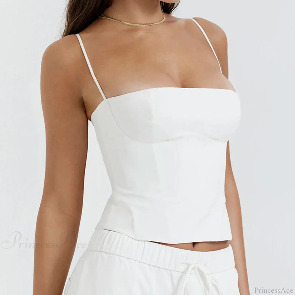 Skinny Corset Spaghetti Strap Crop Top image 5