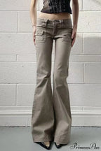Skinny Low Rise Vintage Bootcut Cargo Pants image 3