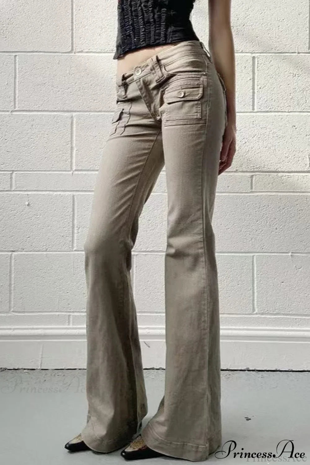 Skinny Low Rise Vintage Bootcut Cargo Pants image 2