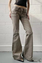 Skinny Low Rise Vintage Bootcut Cargo Pants image 1