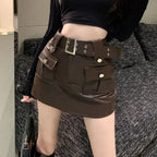 Skinny Pocket Wrap PU Skirt image 1