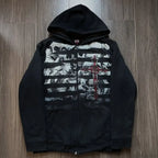 Skull Patchwork Zipper Hoodie image 1