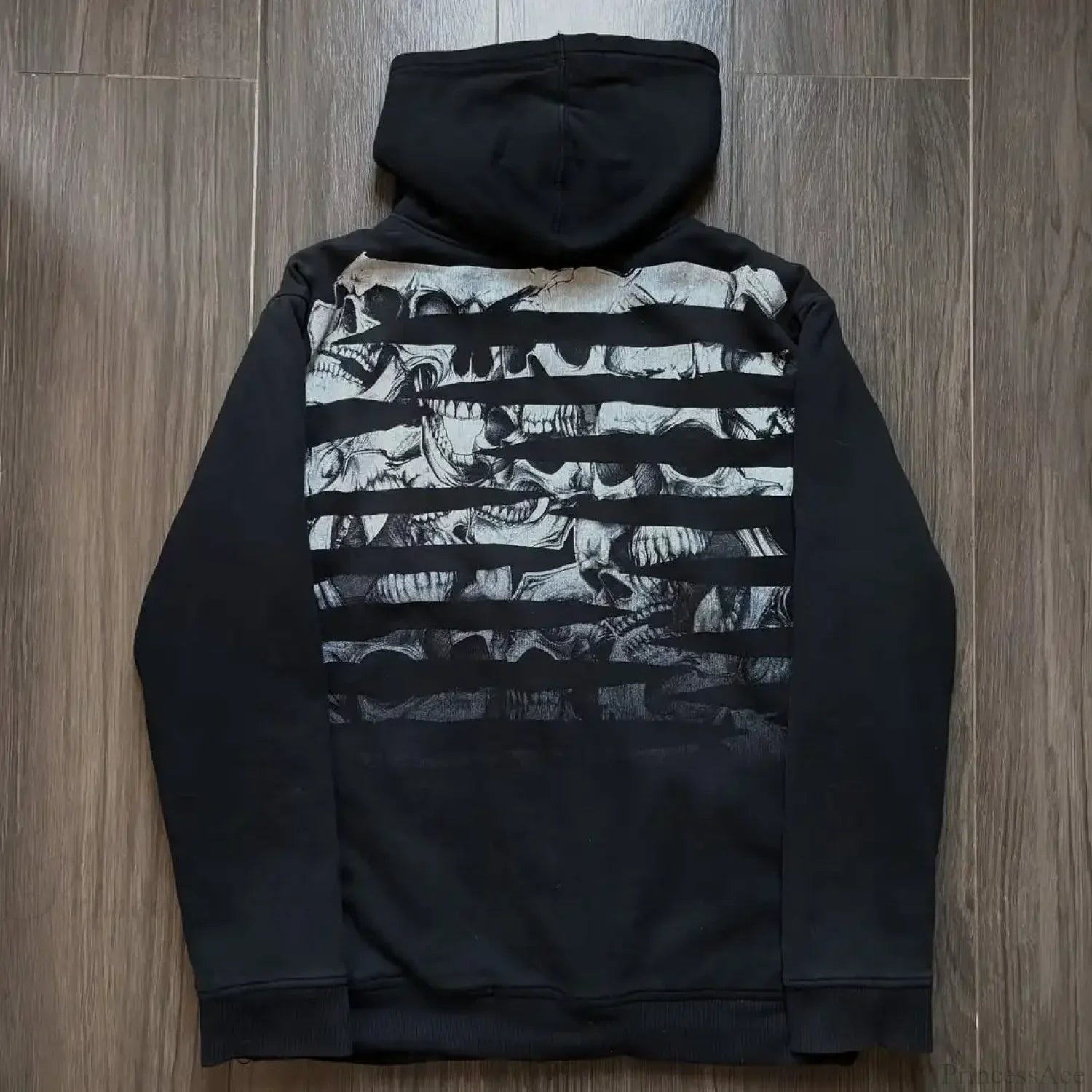 Skull Patchwork Zipper Hoodie image 2