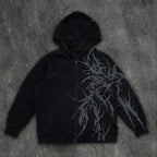 Skull Patchwork Zipper Hoodie image 3