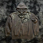 Skull Patchwork Zipper Hoodie image 14