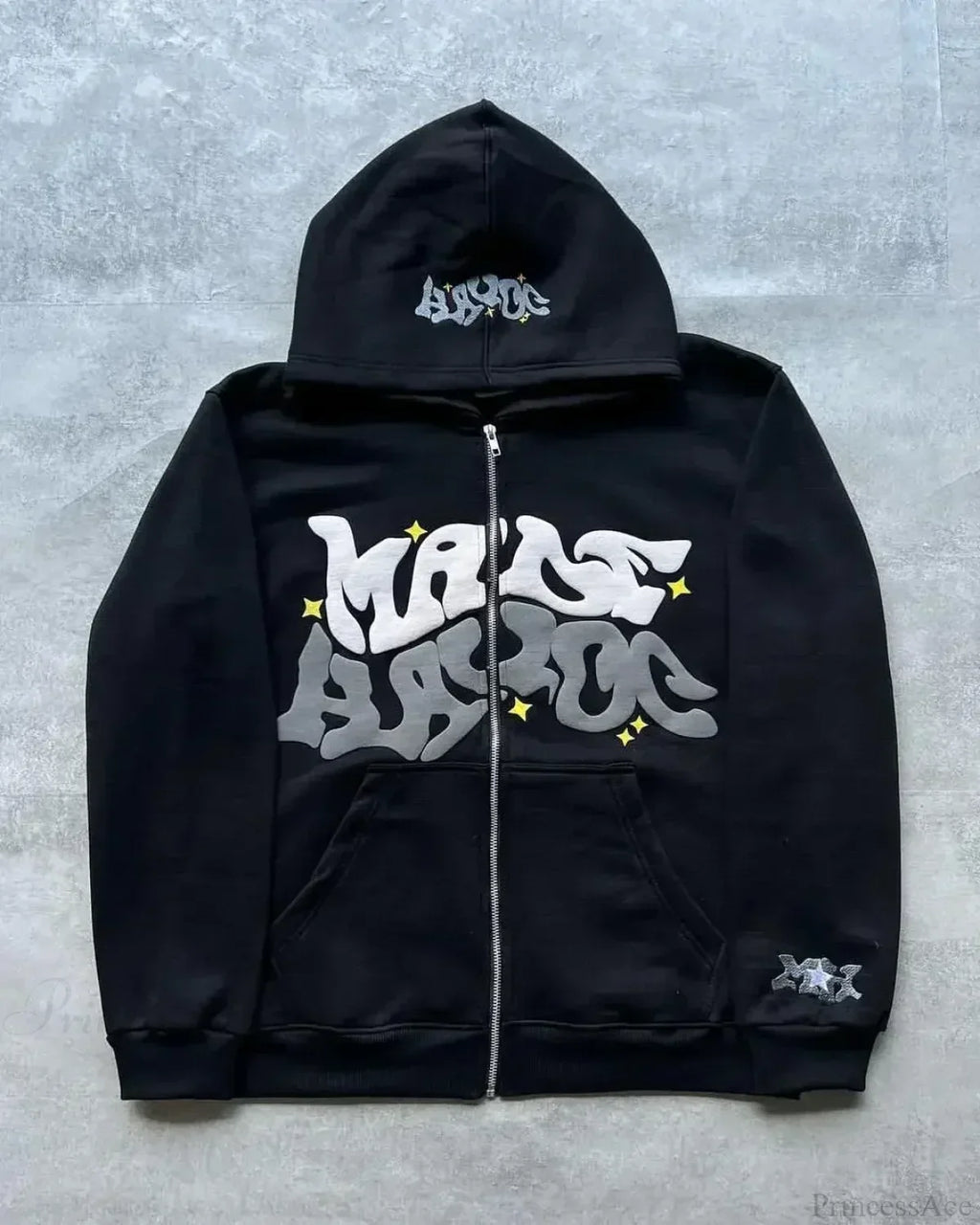 Skull Patchwork Zipper Hoodie image 15