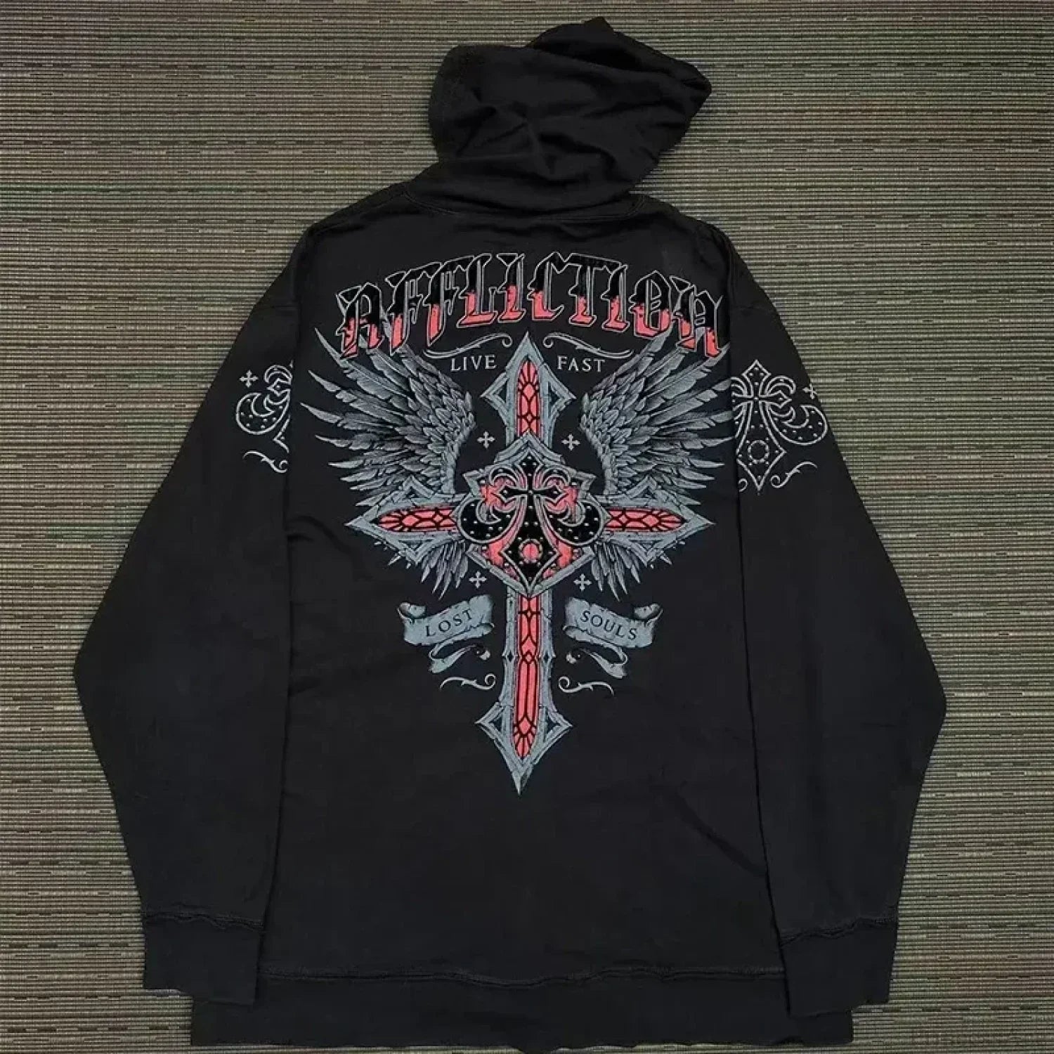 Skull Patchwork Zipper Hoodie image 11