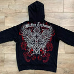 Skull Patchwork Zipper Hoodie image 12
