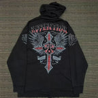 Skull Print Hooded Sweatshirt image 15