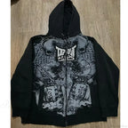 Skull Print Hooded Sweatshirt image 8