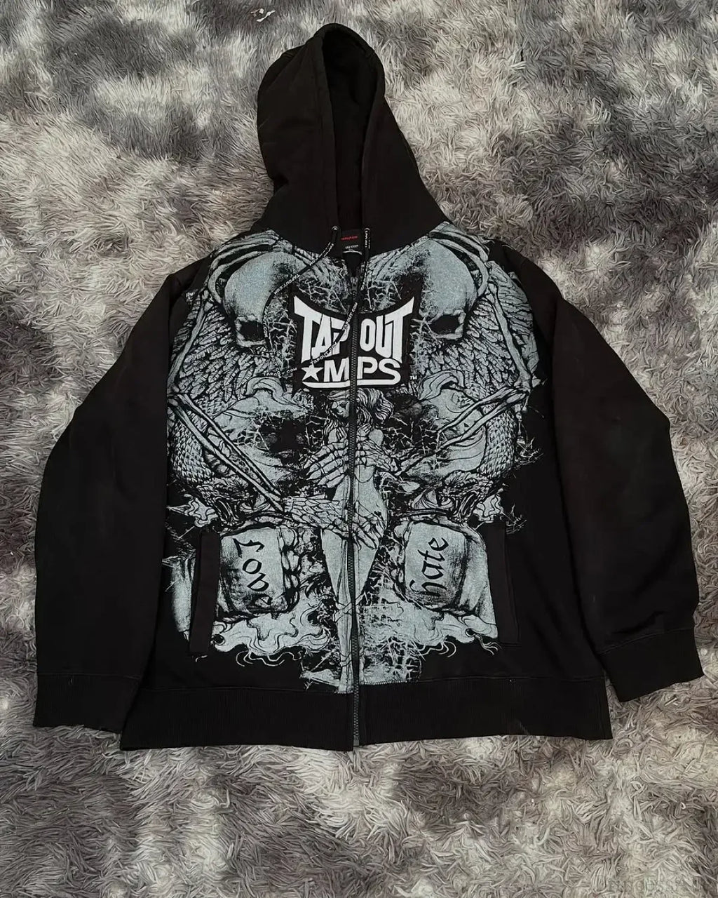 Skull Print Hooded Sweatshirt image 1
