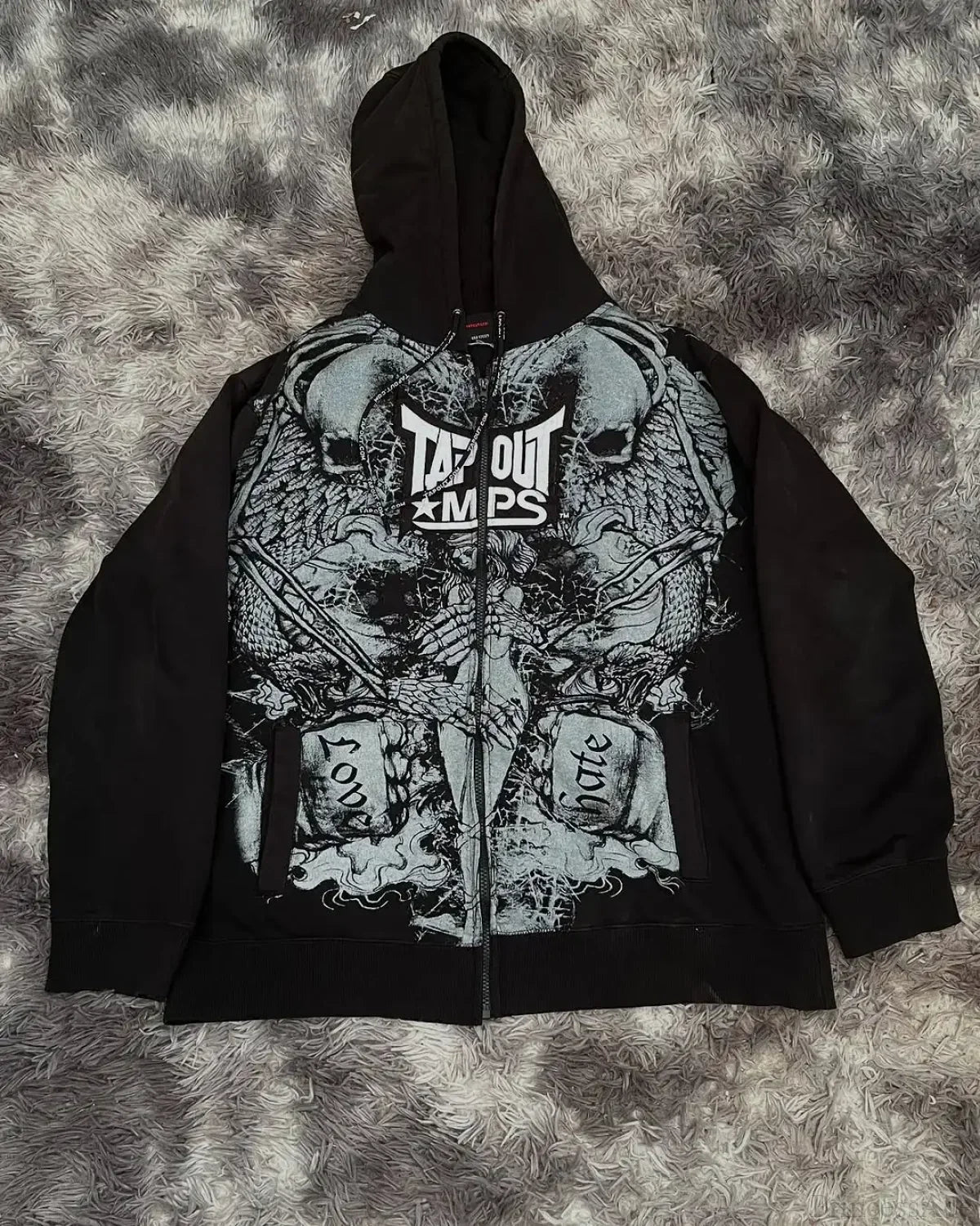 Skull Print Hooded Sweatshirt image 1