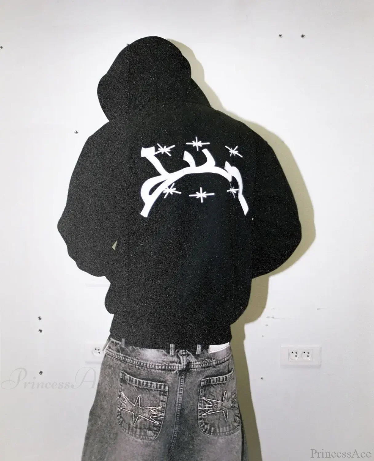 Skull Print Hooded Sweatshirt image 11