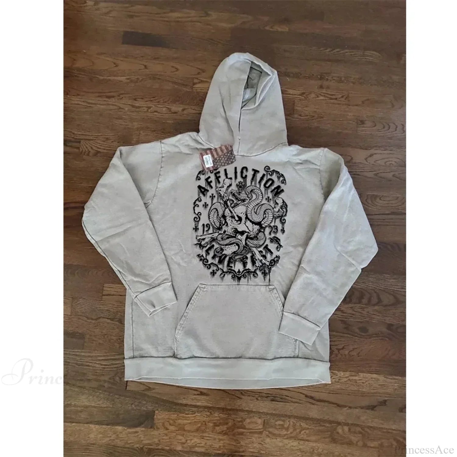 Skull Print Hooded Sweatshirt image 9