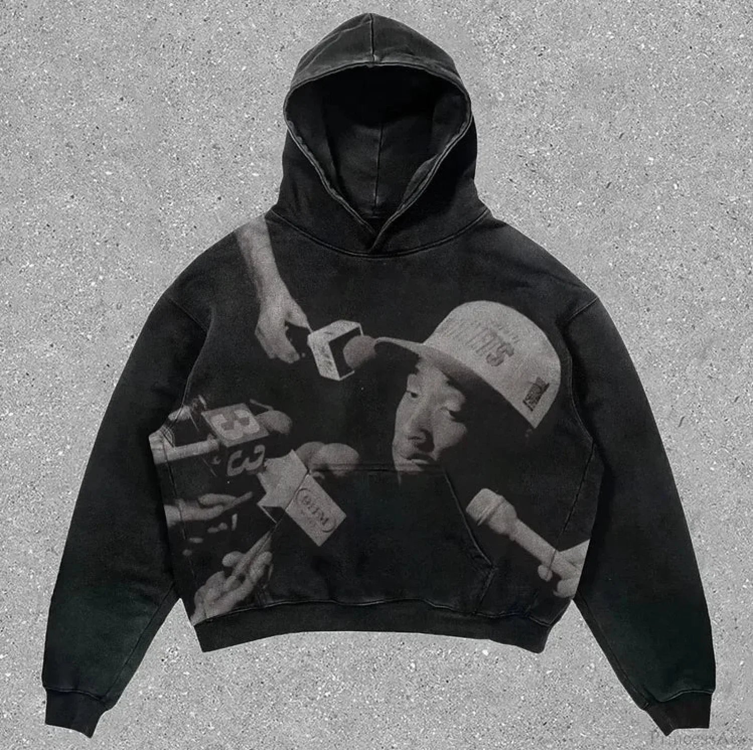 Skull Rap Graphic Cotton Hoodie image 1