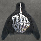Skull Rap Graphic Cotton Hoodie image 4