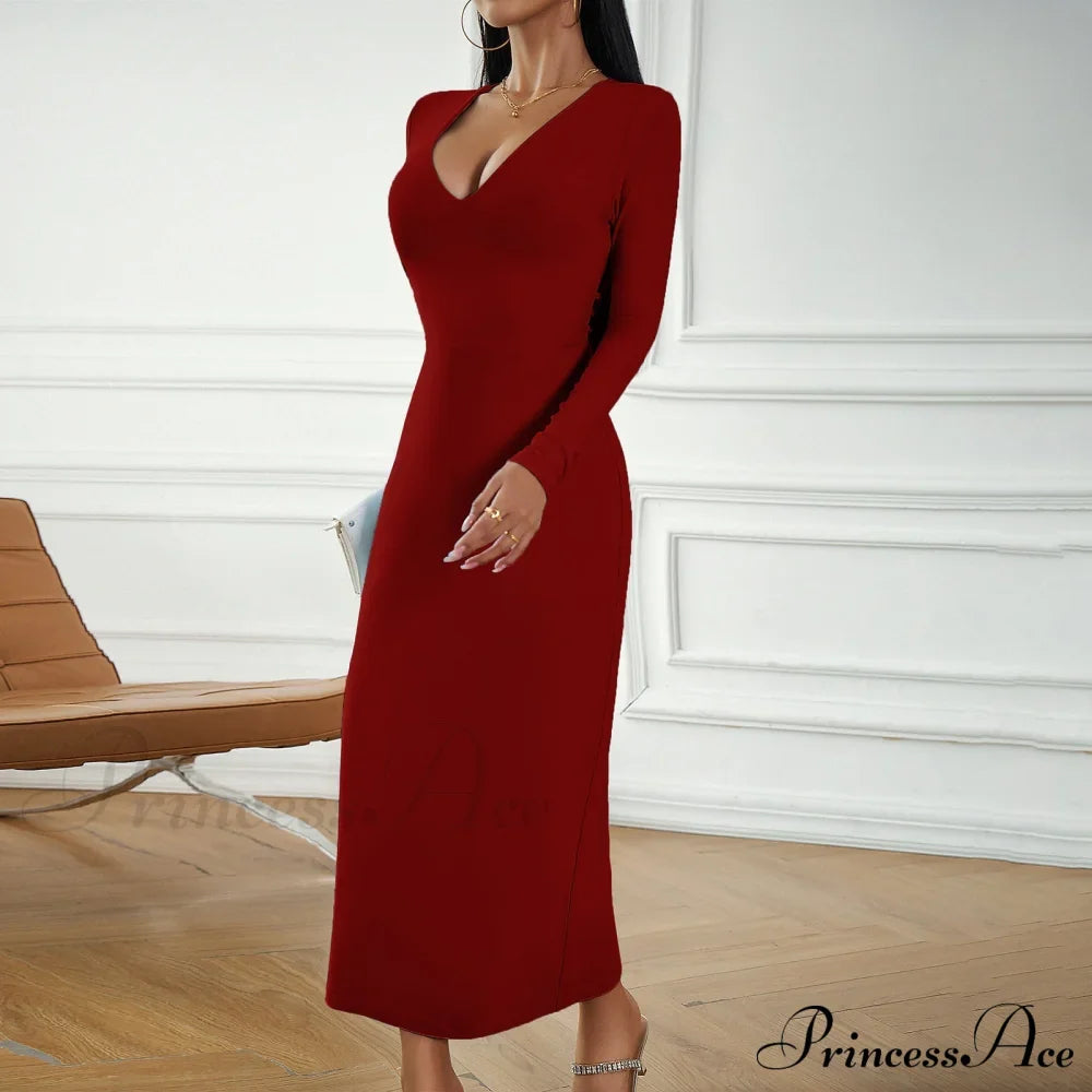 Sky Blue Midi Dress with Alluring Neckline and Comfort Fit image 3