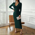 Sky Blue Midi Dress with Alluring Neckline and Comfort Fit image 4
