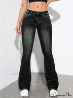 Slant Pocket Flare Leg Jeans image 10