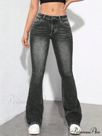 Slant Pocket Flare Leg Jeans image 1